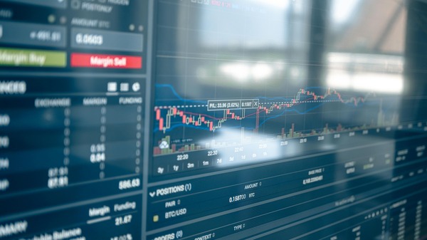 Trading terminal screen with order data